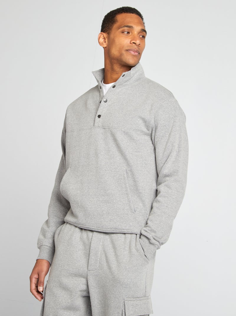 Sweatshirt de gola alta CINZA - Kiabi