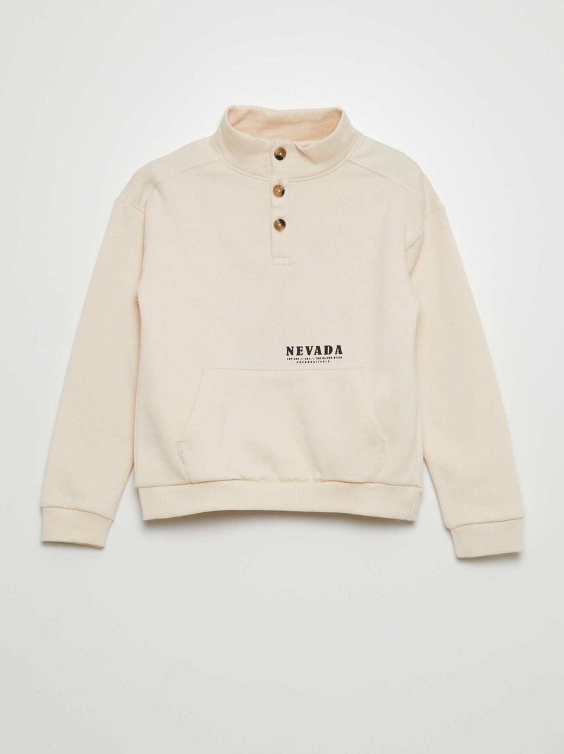 Sweatshirt de gola alta com estampado 'Nevada' BEGE - Kiabi