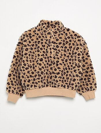 Sweatshirt de gola alta em tecido felpudo