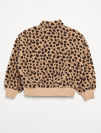 Sweatshirt de gola alta em tecido felpudo
