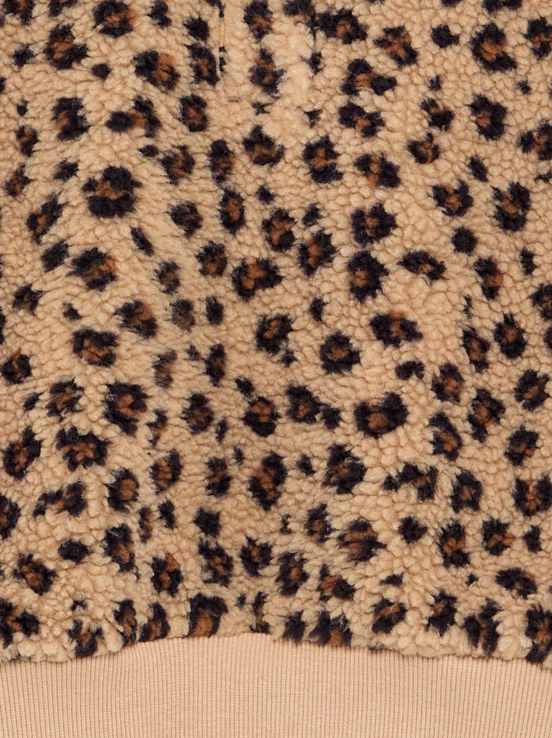 Sweatshirt de gola alta em tecido felpudo Bege - Kiabi