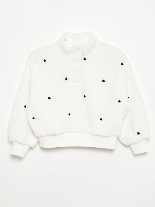 Sweatshirt de gola alta em tecido felpudo - Kiabi Sweatshirt de gola alta em tecido felpudo - Kiabi