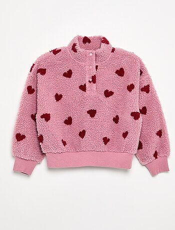 Sweatshirt de gola alta em tecido felpudo