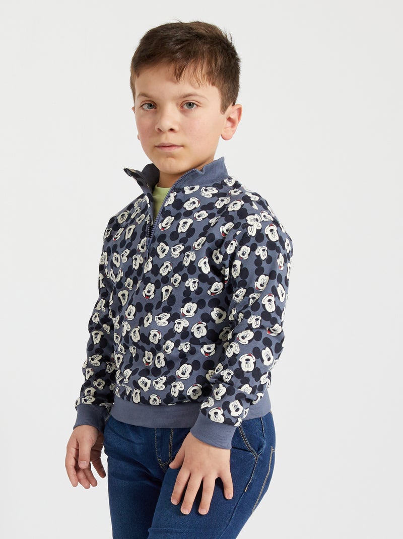 Sweatshirt de gola de fecho 'Mickey' 'Disney' CINZA - Kiabi