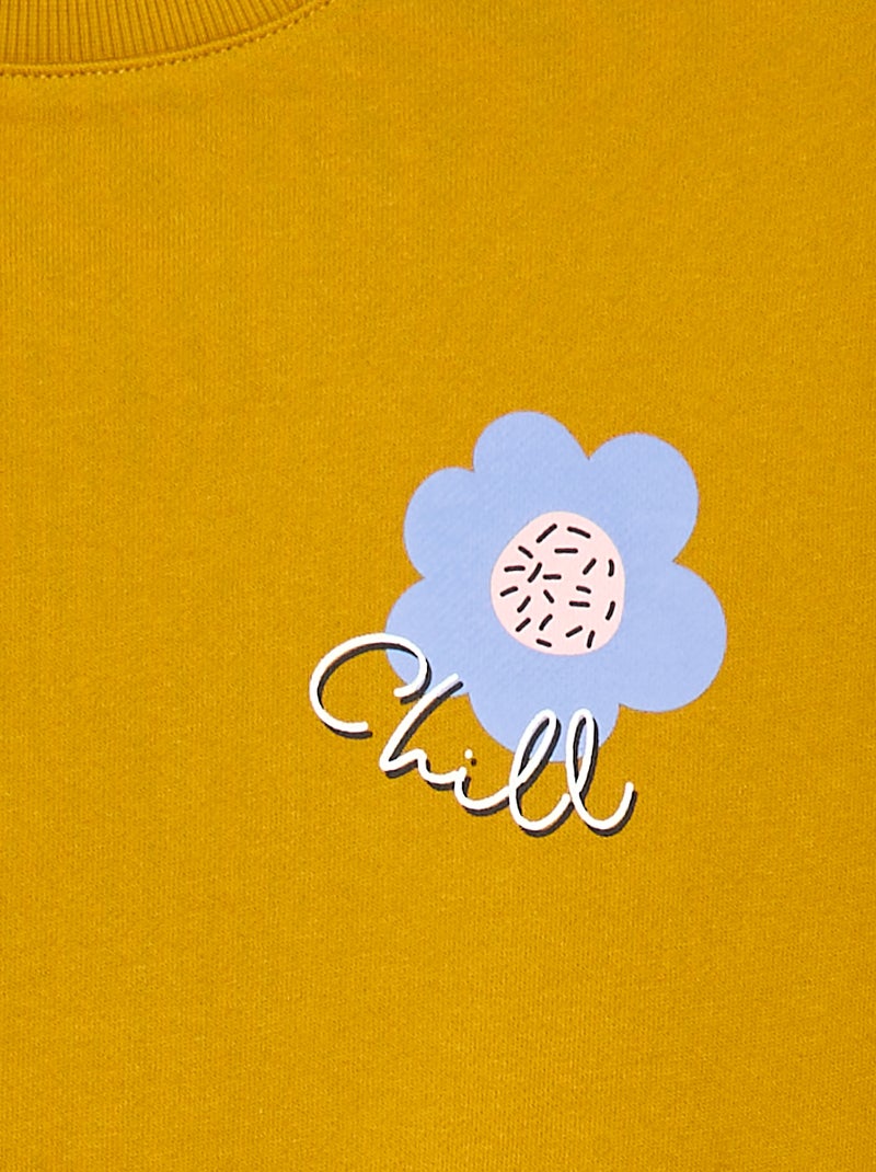 Sweatshirt de gola redonda  - Grafik Edition Amarelo - Kiabi