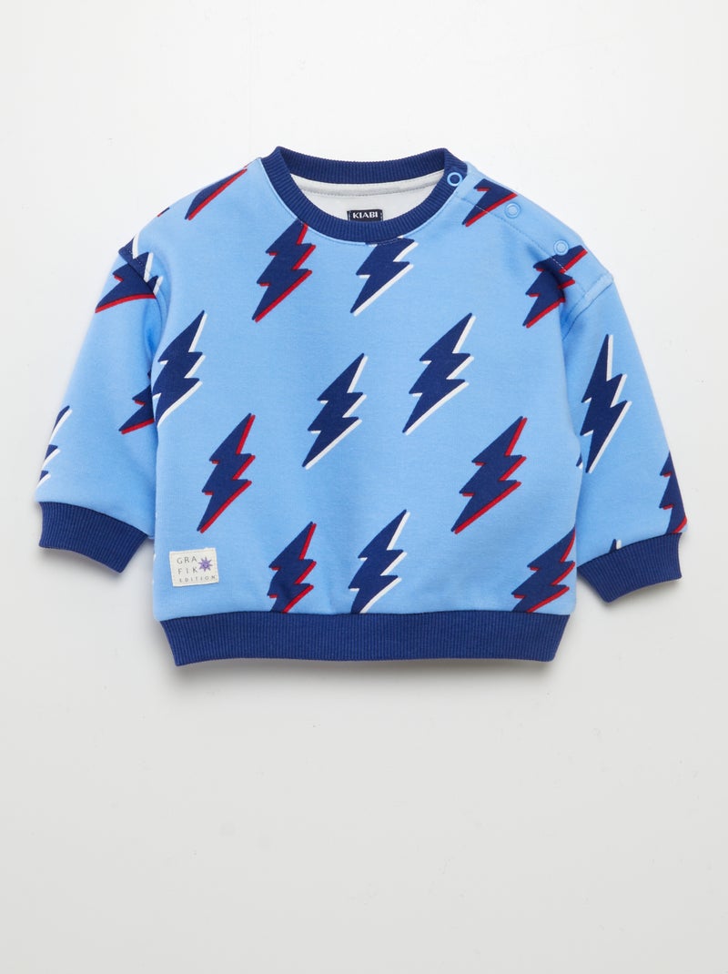 Sweatshirt de gola redonda  - Grafik Edition AZUL - Kiabi