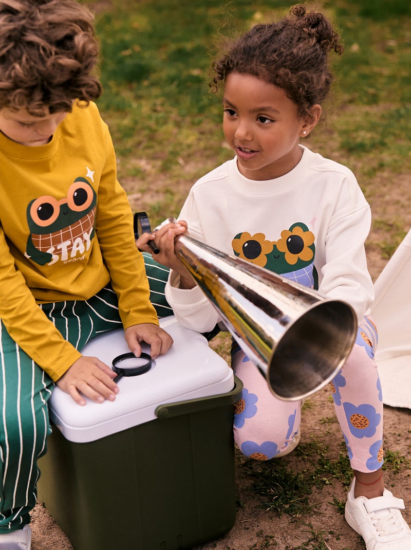 Sweatshirt de gola redonda  - Grafik Edition Branco - Kiabi