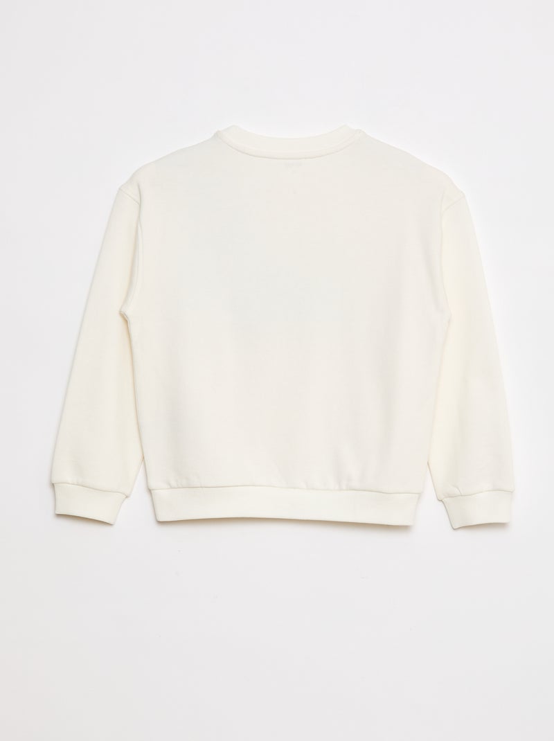 Sweatshirt de gola redonda  - Grafik Edition Branco - Kiabi