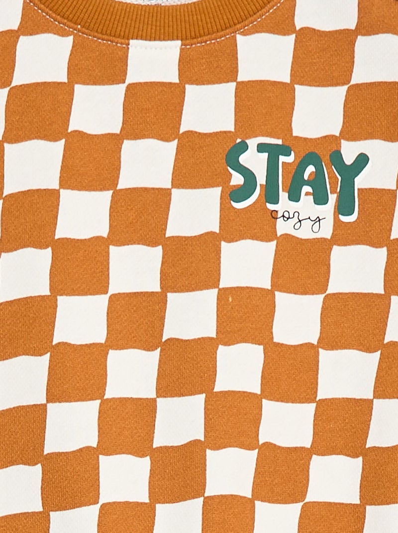 Sweatshirt de gola redonda  - Grafik Edition Laranja - Kiabi