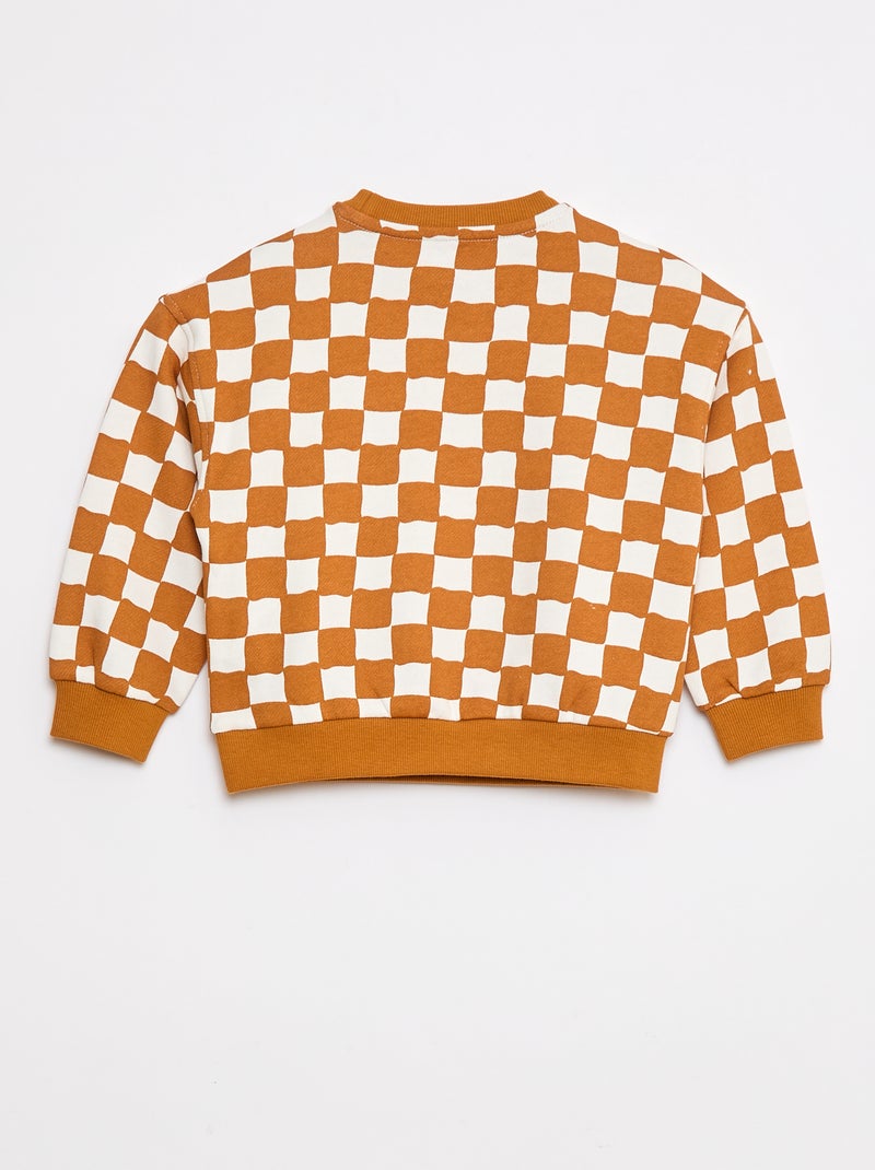 Sweatshirt de gola redonda  - Grafik Edition Laranja - Kiabi
