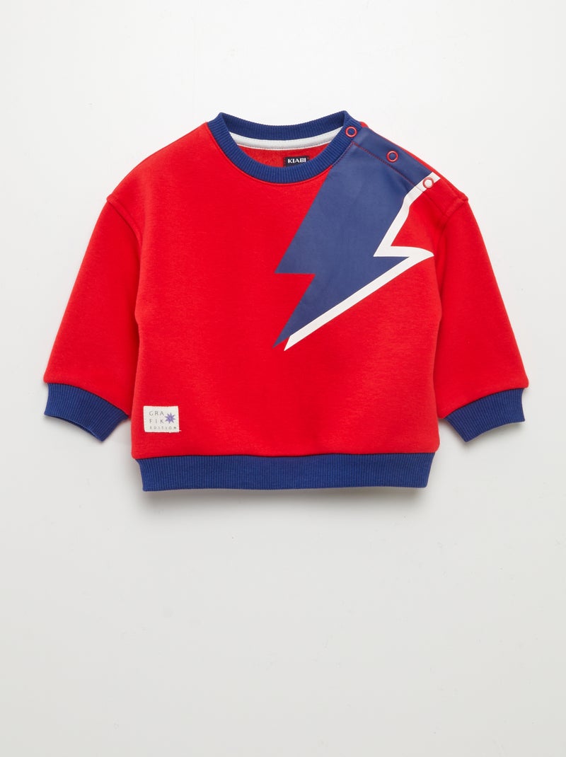 Sweatshirt de gola redonda  - Grafik Edition VERMELHO - Kiabi