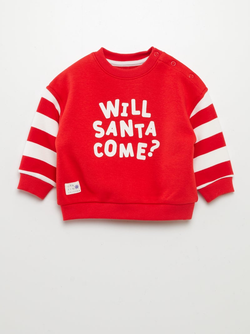 Sweatshirt de gola redonda  - Grafik Edition VERMELHO - Kiabi