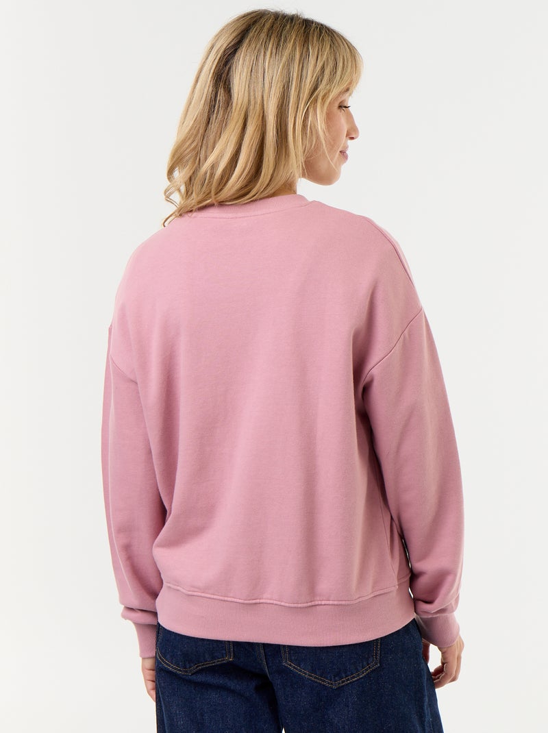 Sweatshirt de gola redonda - Kiabi Rosa - Kiabi