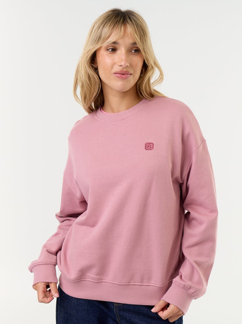 Sweatshirt de gola redonda - Kiabi Rosa - Kiabi