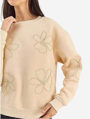 Sweatshirt de gola redonda bordada de manga comprida lucci