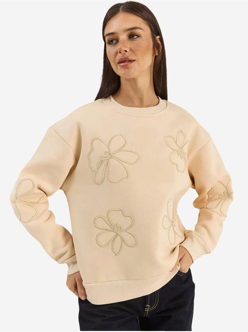 Sweatshirt de gola redonda bordada de manga comprida lucci - Kiabi Sweatshirt de gola redonda bordada de manga comprida lucci - Kiabi