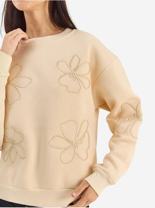 Sweatshirt de gola redonda bordada de manga comprida lucci - Kiabi Sweatshirt de gola redonda bordada de manga comprida lucci - Kiabi