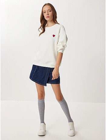 Sweatshirt de gola redonda bordada istanbul