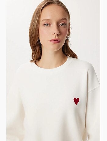 Sweatshirt de gola redonda bordada istanbul