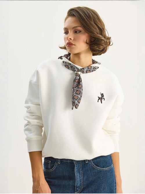 Sweatshirt de gola redonda bordada lucci - Kiabi