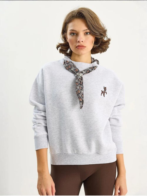 Sweatshirt de gola redonda bordada lucci - Kiabi Sweatshirt de gola redonda bordada lucci - Kiabi