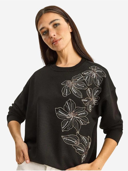 Sweatshirt de gola redonda bordada lucci - Kiabi Sweatshirt de gola redonda bordada lucci - Kiabi
