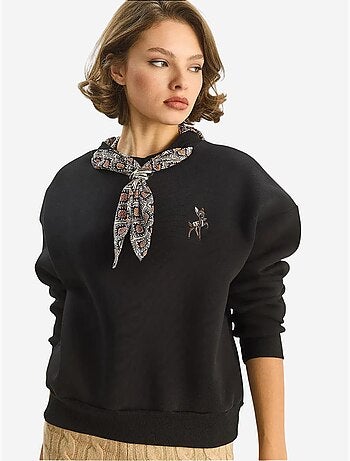 Sweatshirt de gola redonda bordada lucci