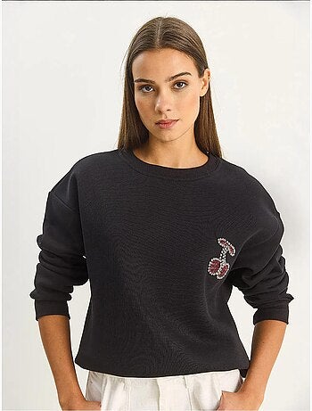 Sweatshirt de gola redonda bordada lucci
