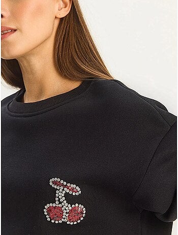 Sweatshirt de gola redonda bordada lucci