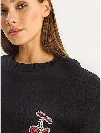 Sweatshirt de gola redonda bordada lucci