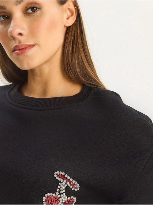 Sweatshirt de gola redonda bordada lucci - Kiabi