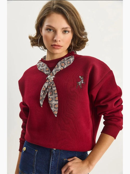 Sweatshirt de gola redonda bordada lucci - Kiabi Sweatshirt de gola redonda bordada lucci - Kiabi