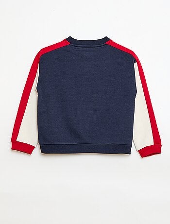Sweatshirt de gola redonda com blocos de cor