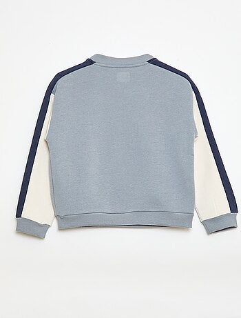 Sweatshirt de gola redonda com blocos de cor