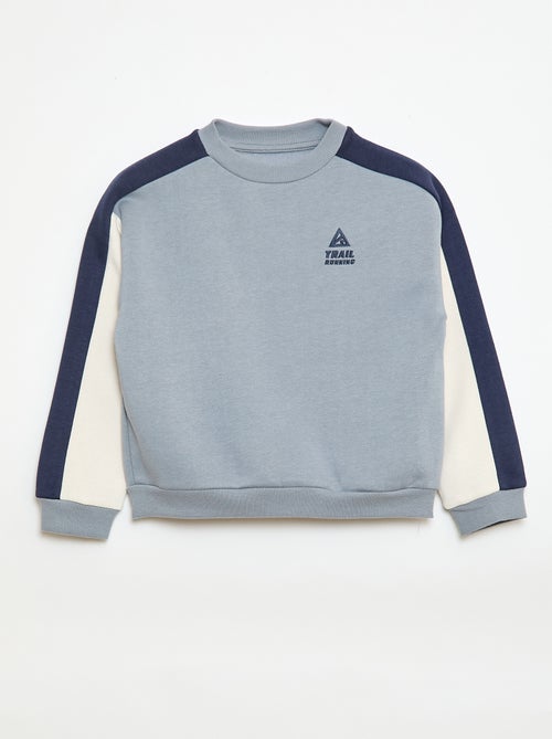 Sweatshirt de gola redonda com blocos de cor - Kiabi