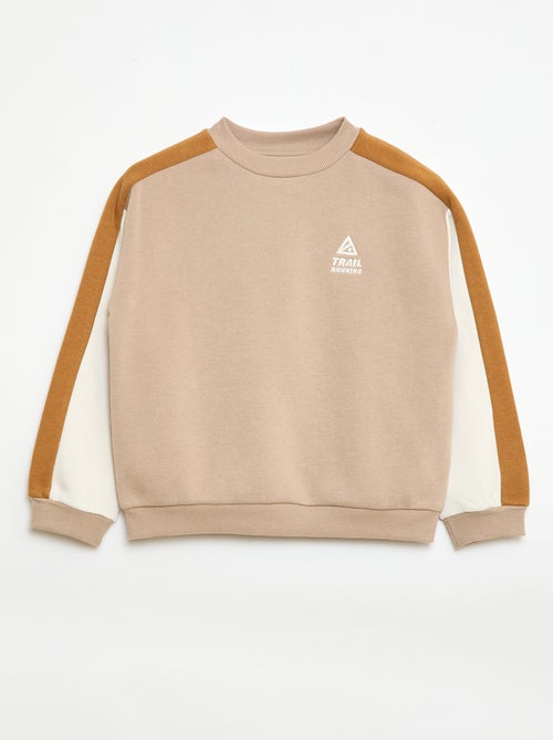 Sweatshirt de gola redonda com blocos de cor - Kiabi