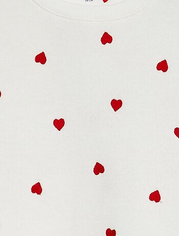 Sweatshirt de gola redonda com desenho