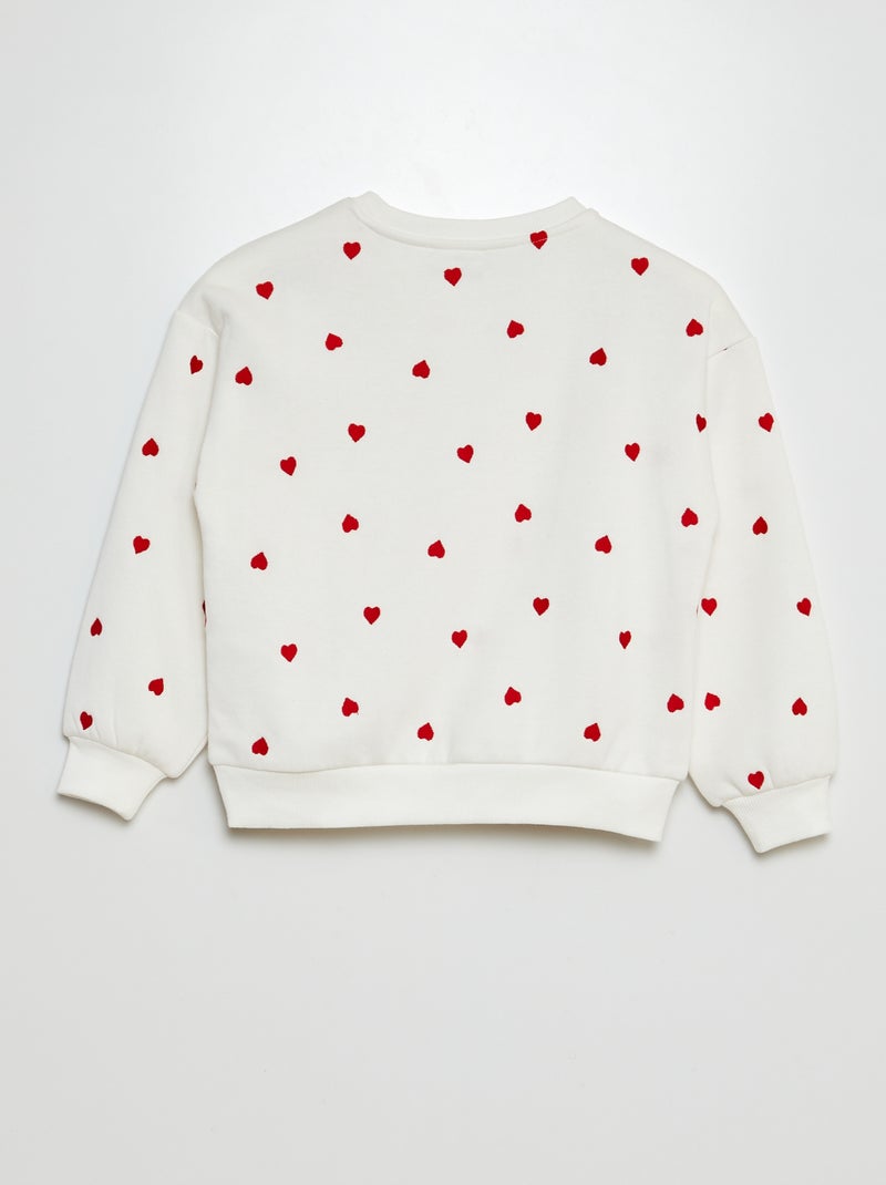 Sweatshirt de gola redonda com desenho BRANCO - Kiabi