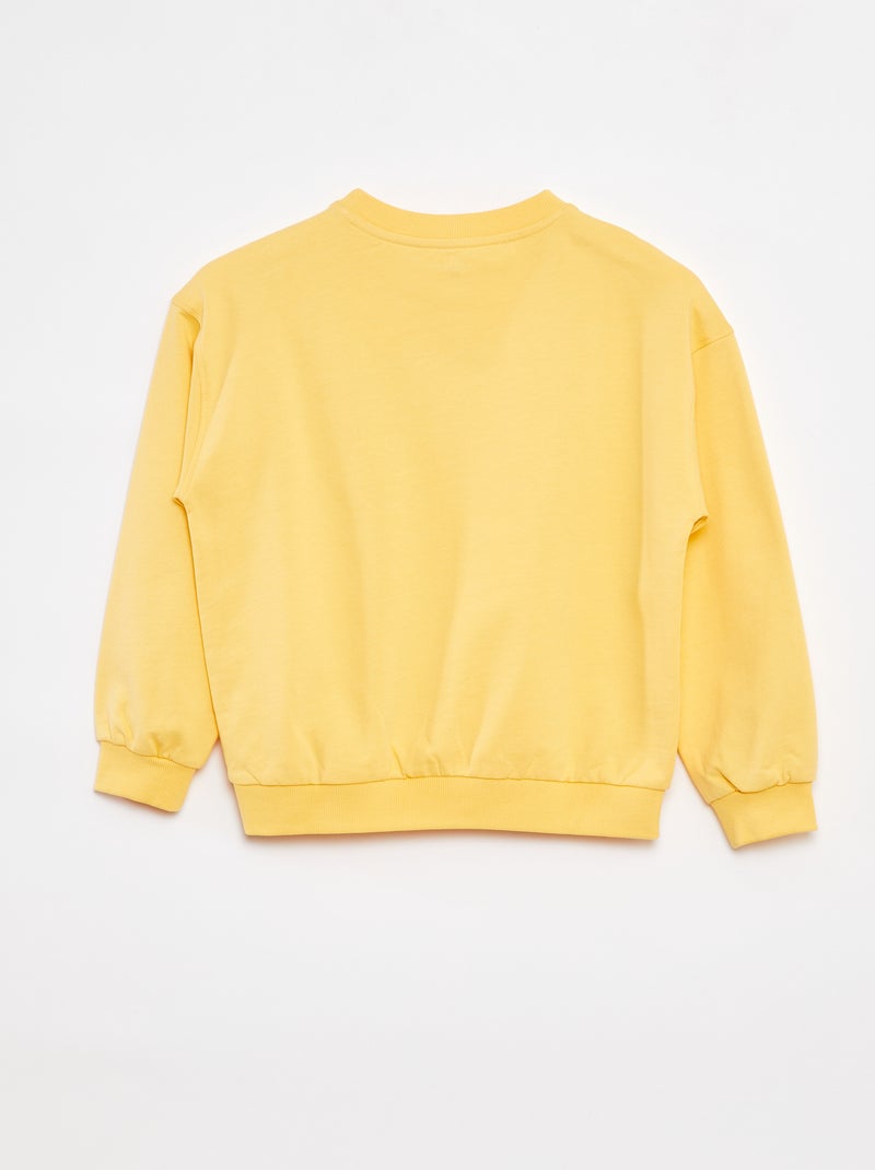 Sweatshirt de gola redonda com estampado AMARELO - Kiabi