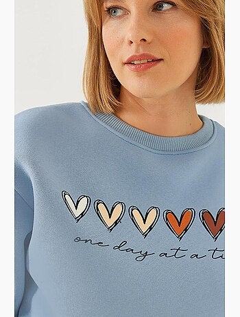 Sweatshirt de gola redonda com estampado de corações lucci