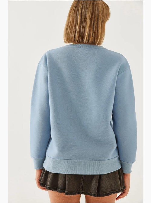 Sweatshirt de gola redonda com estampado de corações lucci - Kiabi