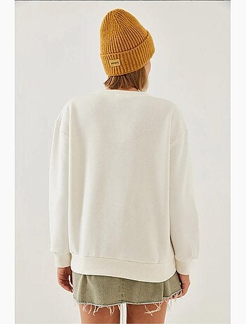 Sweatshirt de gola redonda com estampado de corações lucci