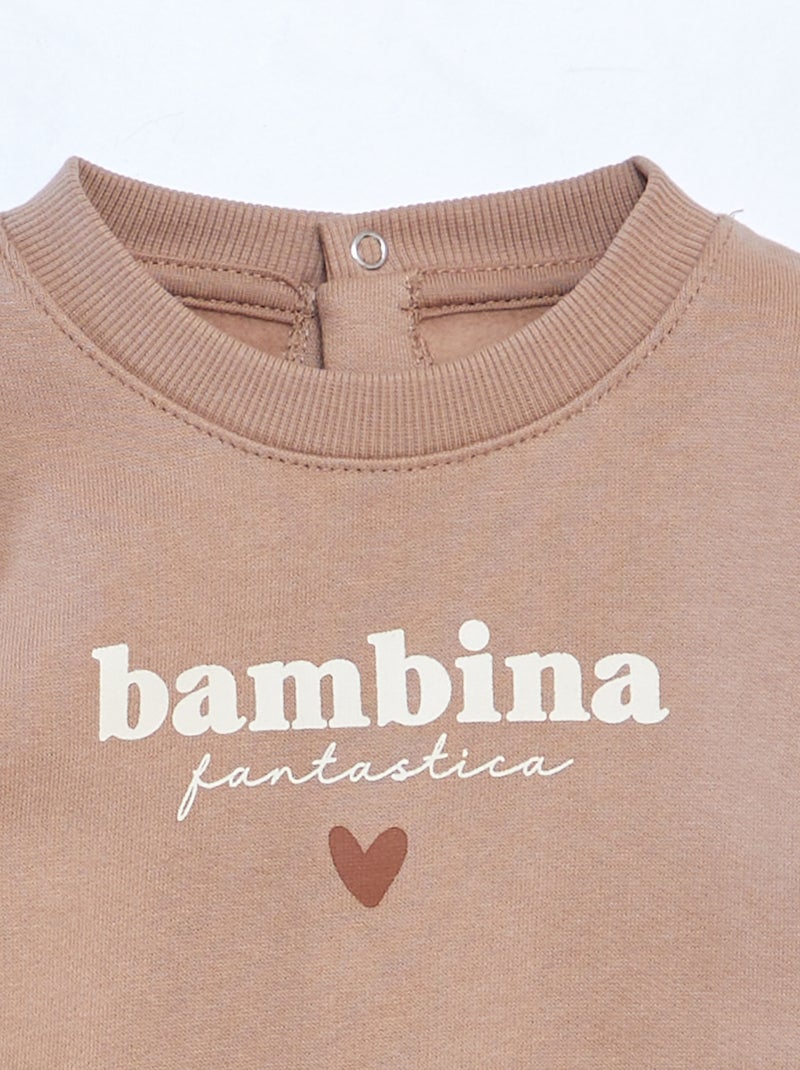 Sweatshirt de gola redonda com estampado ROSA - Kiabi