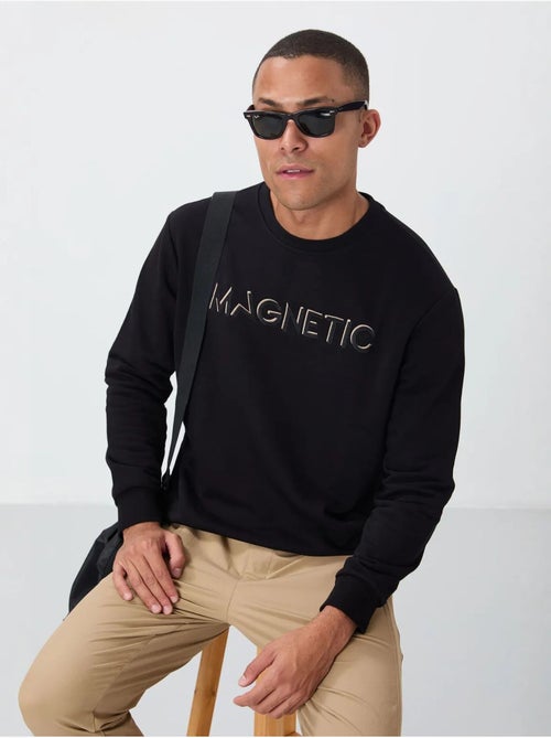 Sweatshirt de gola redonda com estampado tommy - Kiabi