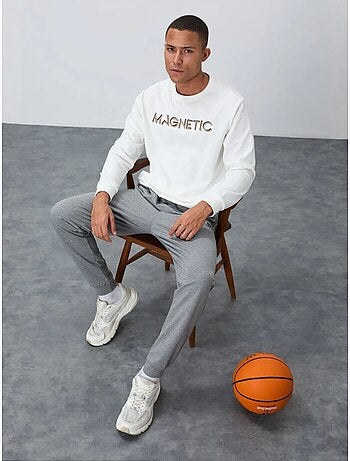 Sweatshirt de gola redonda com estampado tommy