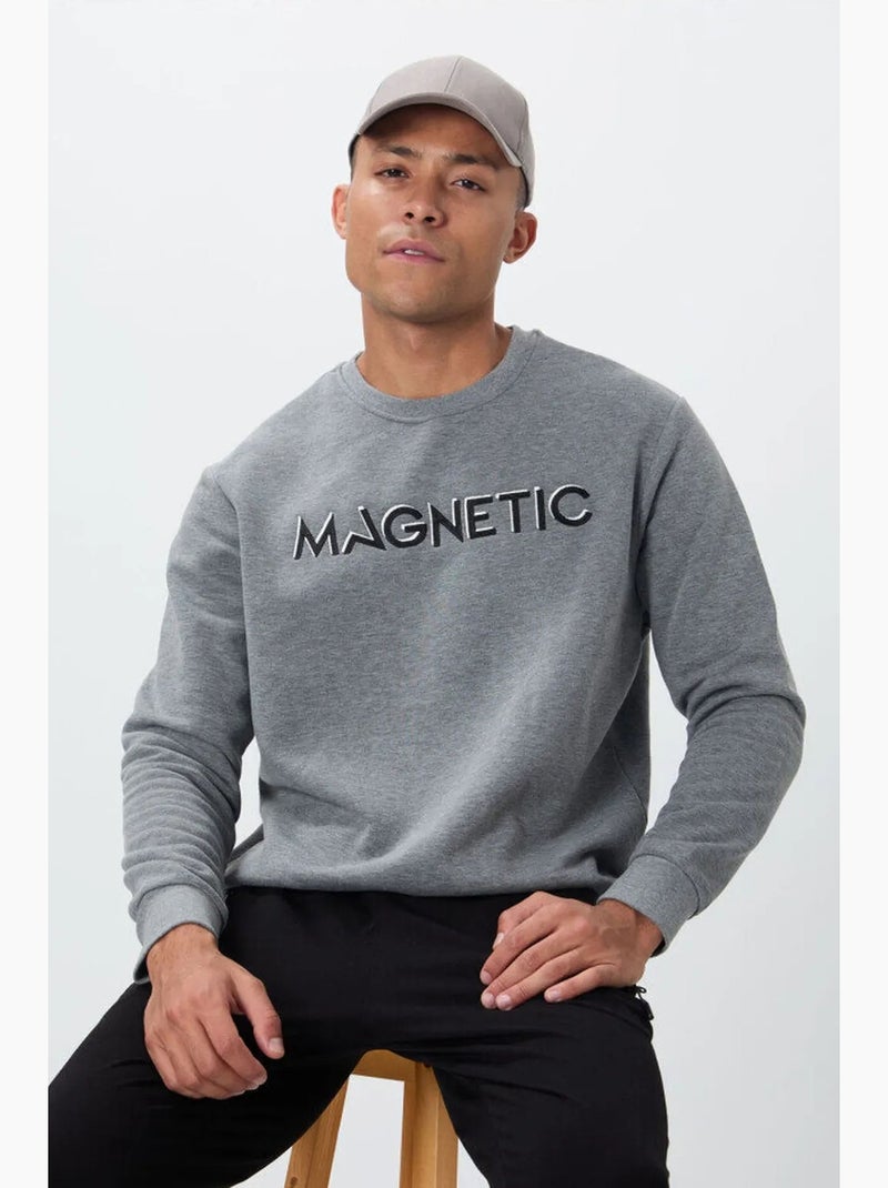 Sweatshirt de gola redonda com estampado tommy Cinza - Kiabi