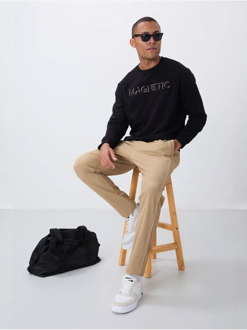 Sweatshirt de gola redonda com estampado tommy - Kiabi