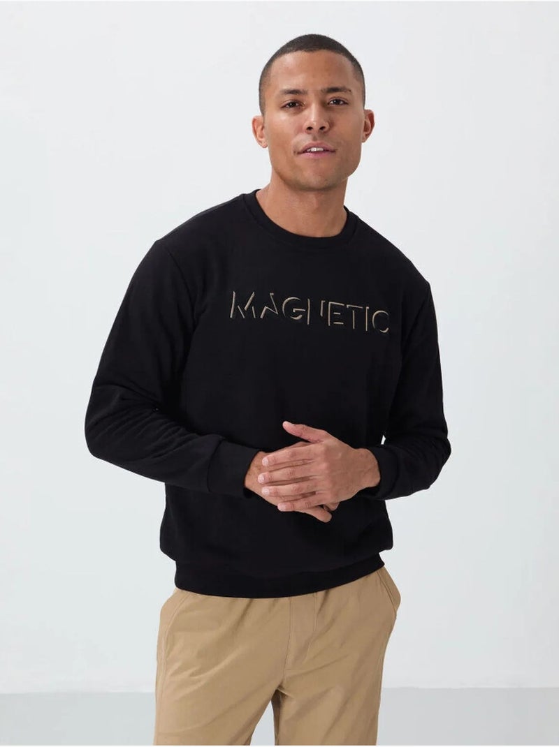Sweatshirt de gola redonda com estampado tommy Preto - Kiabi