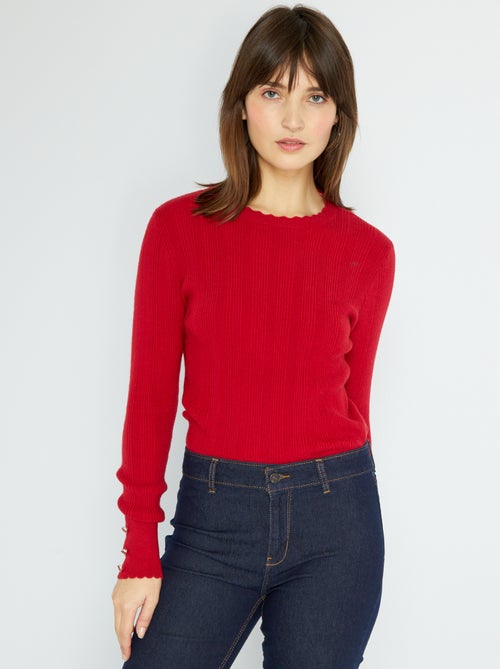 Sweatshirt de gola redonda com forma 'escamas' - Kiabi