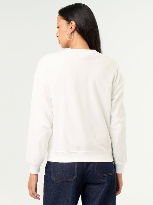Sweatshirt de gola redonda com inscrição à frente - Kiabi